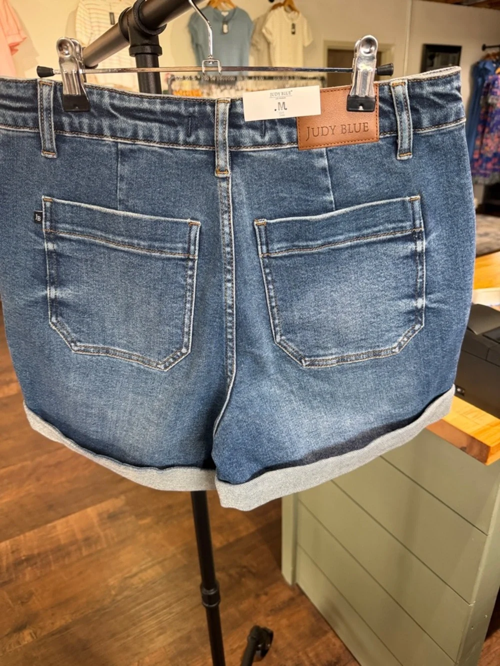 Judy Blue Medium Blue Drawstring Denim Shorts - Picture 4 of 4